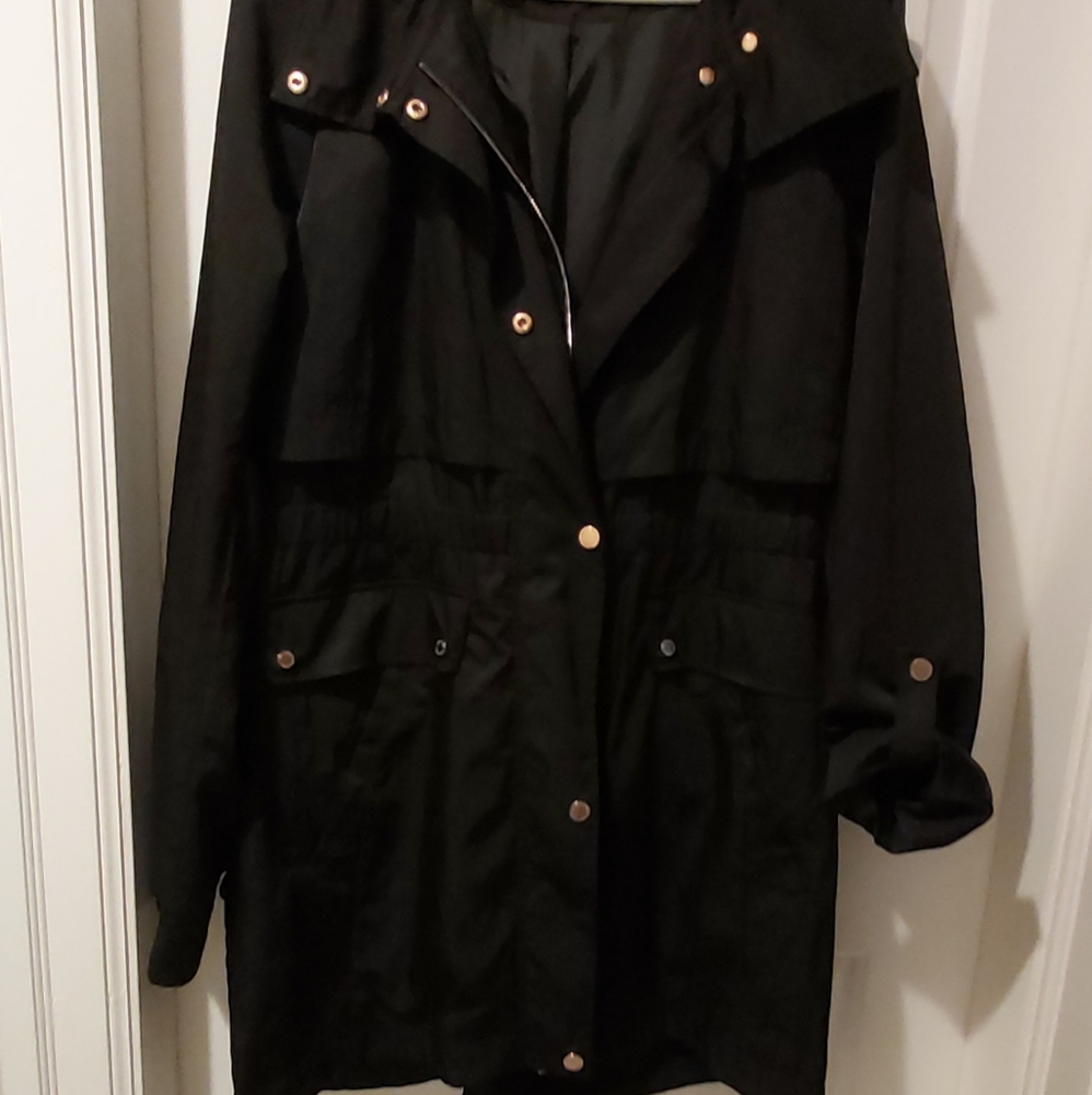 Karl lagerfeld trench rain coat m black